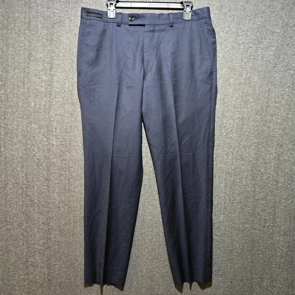 Ted Baker Jefferson Men's Dress Pants Navy Blue 100% Wool 34x30